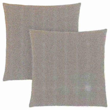 Pillows, Set Of 2, 18 X 18 Square, Insert Included, Accent, Sofa, Couch, Bedroom, Polyester, Grey